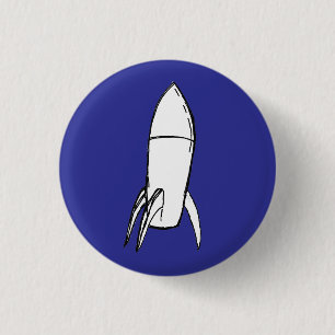 Badge Rond 2,50 Cm Space Rocket de Space Port KARL (bleu)