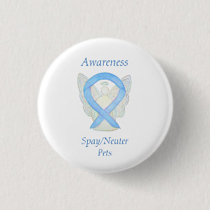 Badge Rond 2,50 Cm Spay/Neuter Animaux de sensibilisation Angel Ruban