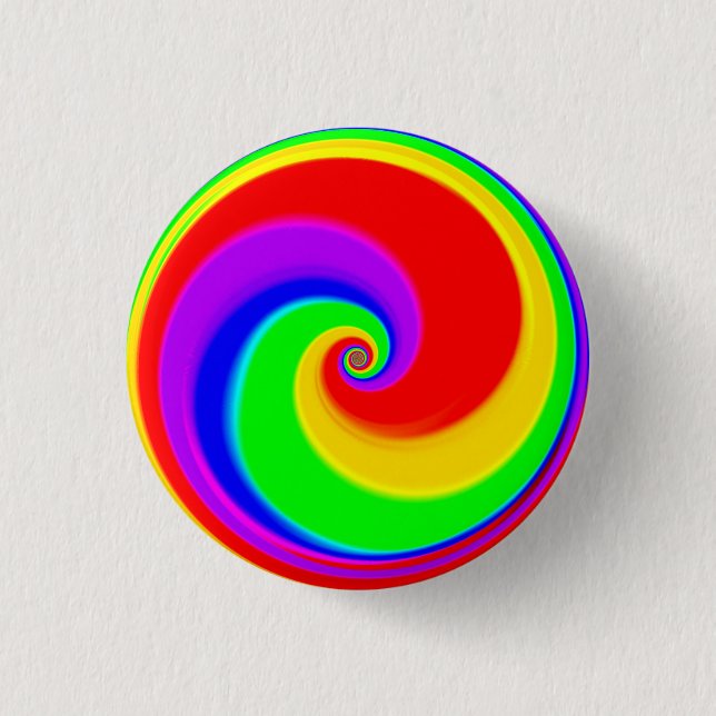Badge Rond 2,50 Cm Spirale arc-en-ciel (Devant)