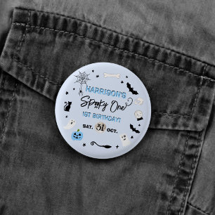 Badge Rond 2,50 Cm Spooky One! Garçon fête d'anniversaire Halloween 1