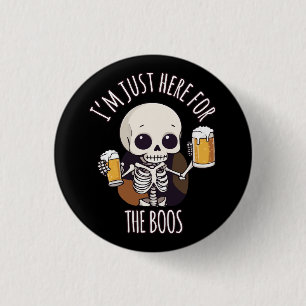 Badge Rond 2,50 Cm Squelette Mignon Halloween Oktoberfest