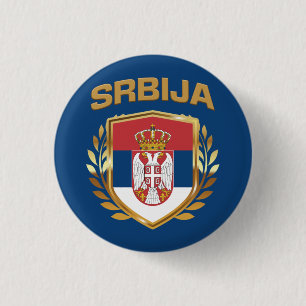 Badge Rond 2,50 Cm Srbija Bouclier indicateur Serbie