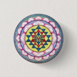 Badge Rond 2,50 Cm sriyantra dans Lotus