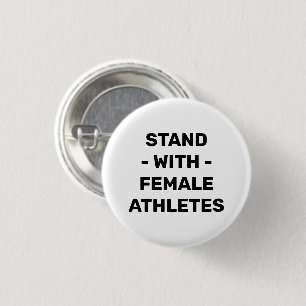 Badge Rond 2,50 Cm Stand avec les athlètes féminines typographie noir