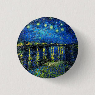Badge Rond 2,50 Cm Starry Night Over the Rhone par Vincent Van Gogh