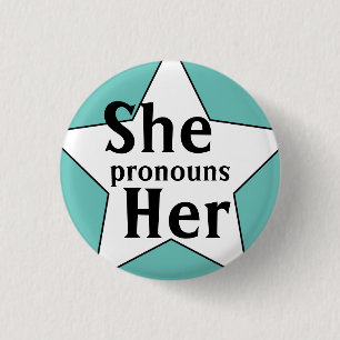 Badge Rond 2,50 Cm Starry She's Pronounouns