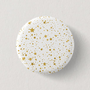 Badge Rond 2,50 Cm Stars2 d'or - Blanc pur