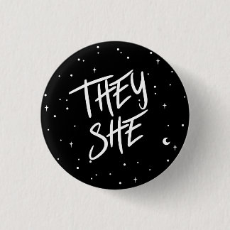 Badge Rond 2,50 Cm Stars Ils/Elle Pronounouns