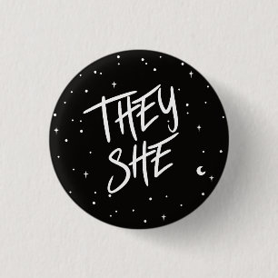 Badge Rond 2,50 Cm Stars Ils/Elle Pronounouns