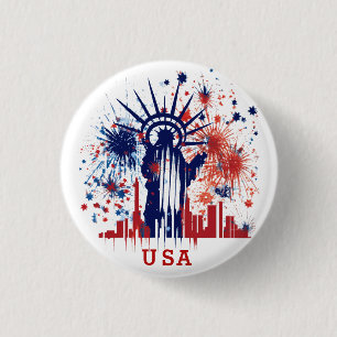 Badge Rond 2,50 Cm Statue de la Liberté