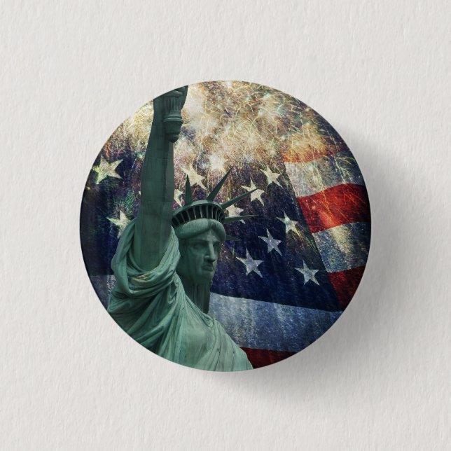Badge Rond 2,50 Cm Statue de la Liberté (Devant)