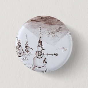 Badge Rond 2,50 Cm Steampunk Snowbots 1,5 en Bouton
