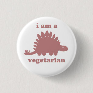 Badge Rond 2,50 Cm Stegosaurus végétarien Dinosaur - rose