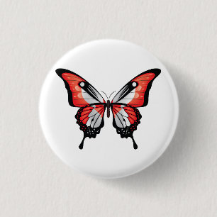 Badge Rond 2,50 Cm Sticker du drapeau du papillon de l'hirondelle du 