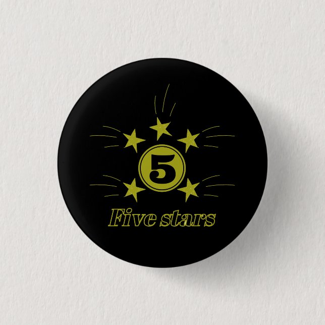 Badge Rond 2,50 Cm style de célébration cinq étoiles (Devant)