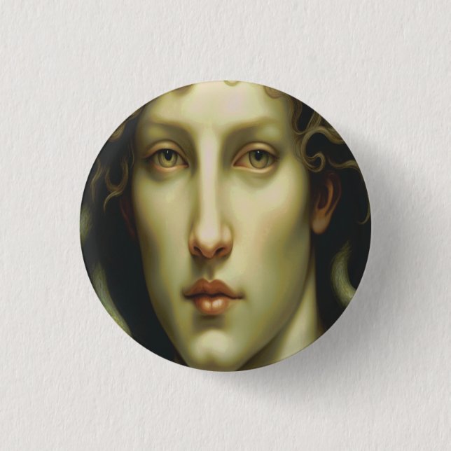 Badge Rond 2,50 Cm Style Renaissance de la Médusa (Devant)