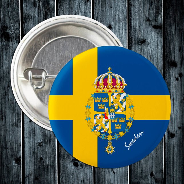 Badge Rond 2,50 Cm Suédoise, Drapeau suédois patriotique, Emblème (Créateur téléchargé)