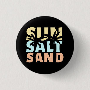 Badge Rond 2,50 Cm Sun Salt Sand Beach été