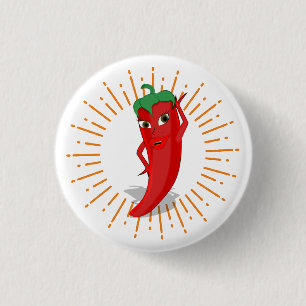Badge Rond 2,50 Cm Sunburst Red Hot Pepper Diva
