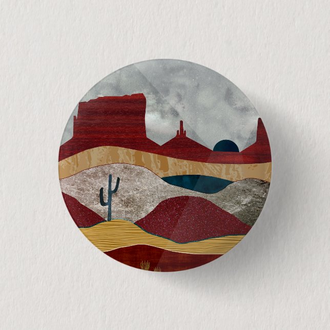 Badge Rond 2,50 Cm Sunrise du désert (Devant)
