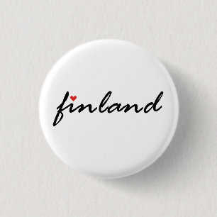 Badge Rond 2,50 Cm Suomi Finlande. J'aime la Finlande