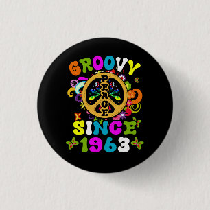 Badge Rond 2,50 Cm Super depuis 1963 Peace 60th Birthday Party 60s 70