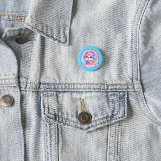 Badge Rond 2,50 Cm Super mignonne Gamer Girl Kawaii Chibi Chibi Bébé 