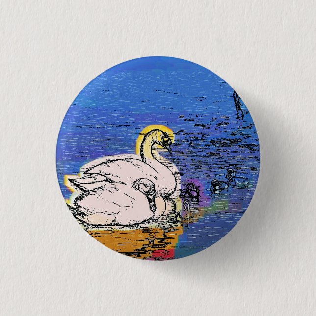 BADGE ROND 2,50 CM SWANS (Devant)