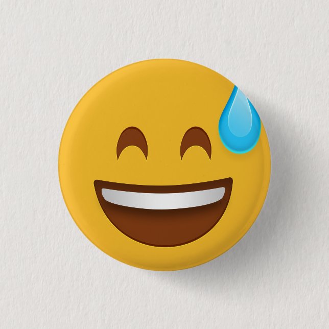 Badge Rond 2,50 Cm Sweat Avec Sourire Emoji (Devant)