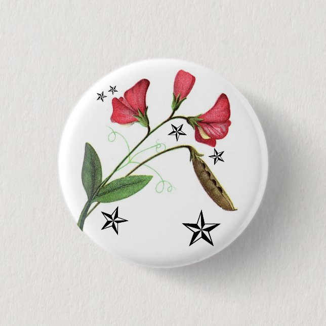 Badge Rond 2,50 Cm Sweetpea étoilé (Devant)