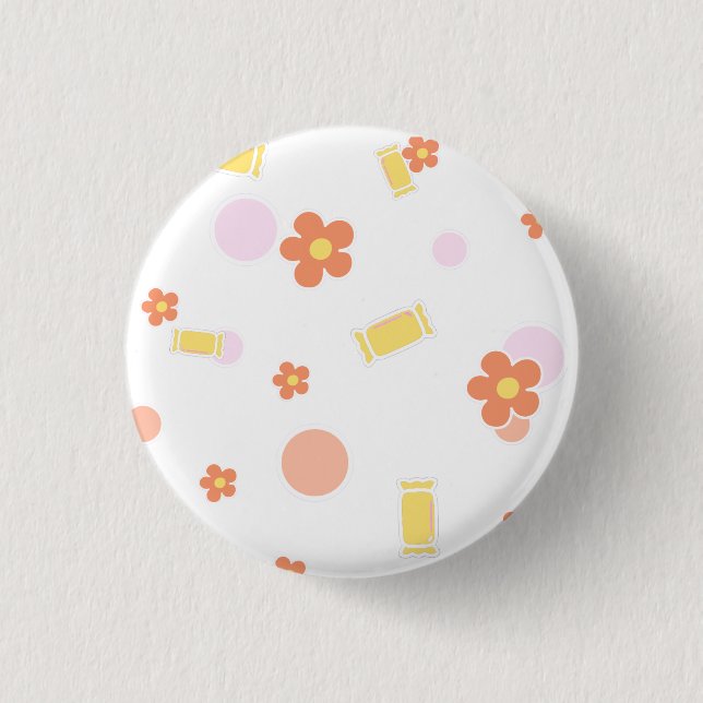 Badge Rond 2,50 Cm sweets and flowers (Devant)