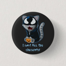 Badge Rond 2,50 Cm Symbiotique Alien Chat Costume d'Halloween