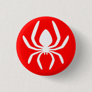 Badge Rond 2,50 Cm Symbole de l'araignée rouge