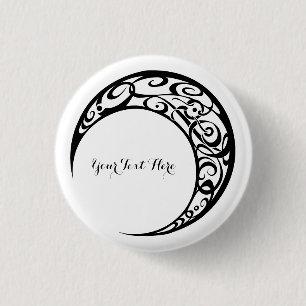 Badge Rond 2,50 Cm Symbole de lune tribale personnalisée