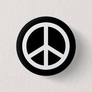 Badge Rond 2,50 Cm Symbole de paix blanc
