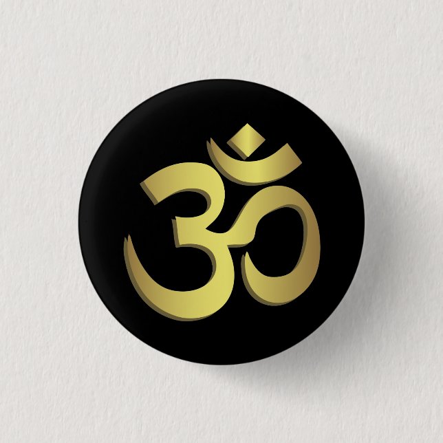 Badge Rond 2,50 Cm Symbole de yoga de l'OM (Aum) Namaste (Devant)