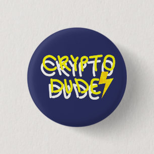 Badge Rond 2,50 Cm SYMBOLE D'ÉNERGIE Funky Crypto Dude