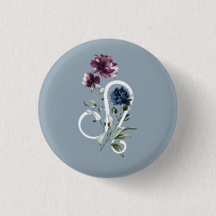 Badge Rond 2,50 Cm Symbole étoilé Leo Zodiac