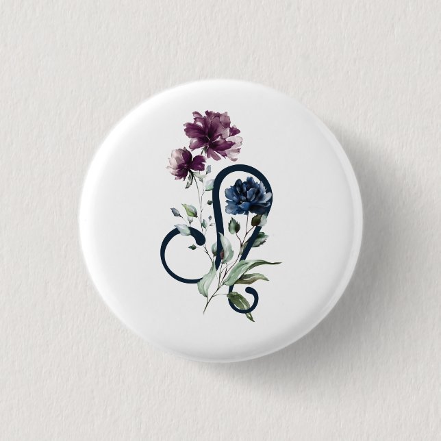 Badge Rond 2,50 Cm SYMBOLE Étoile Léo Zodiaque (Devant)