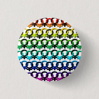 Badge Rond 2,50 Cm Symbole féministe arc-en-ciel - motif de Chaîne de