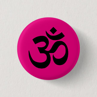 Badge Rond 2,50 Cm Symbole rose vif et noir