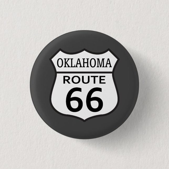 Badge Rond 2,50 Cm SYMBOLE ROUTIER 66 D'Oklahoma (Devant)