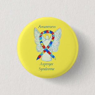 Badge Rond 2,50 Cm Syndrome d'Asperger Angel Puzzle Ruban Pins