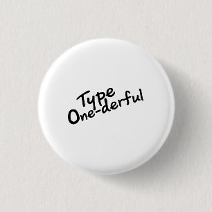Badge Rond 2,50 Cm T1D Cadeaux Diabétiques
