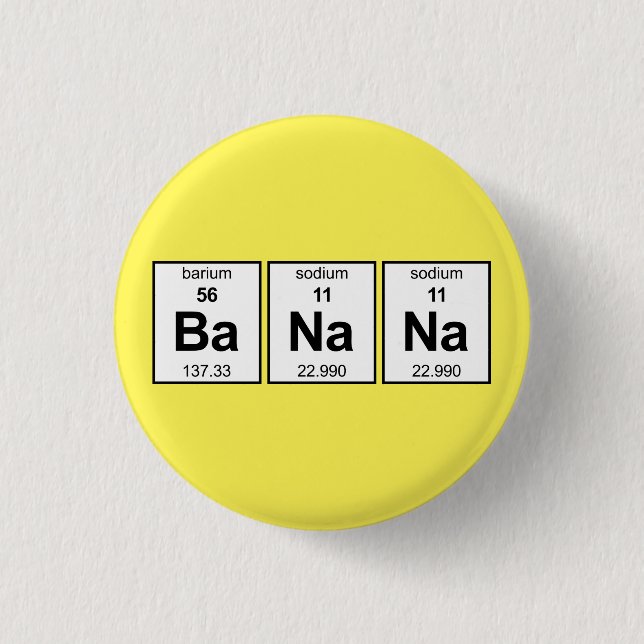 Badge Rond 2,50 Cm Tableau périodique de banane (Devant)
