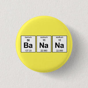 Badge Rond 2,50 Cm Tableau périodique de banane