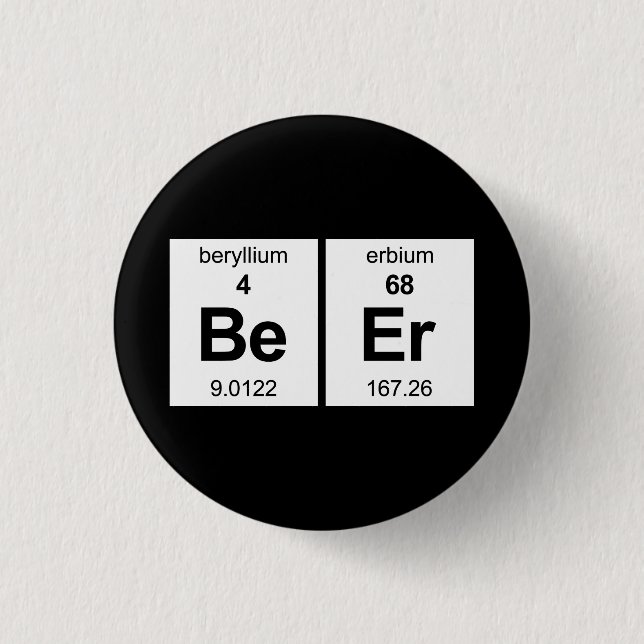 Badge Rond 2,50 Cm Tableau périodique de bière (Devant)