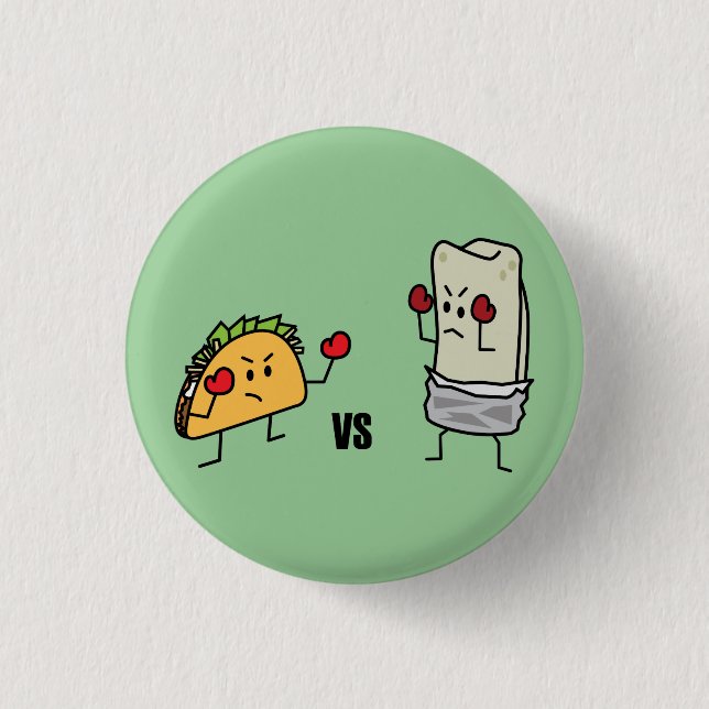Badge Rond 2,50 Cm Taco contre le burrito (Devant)