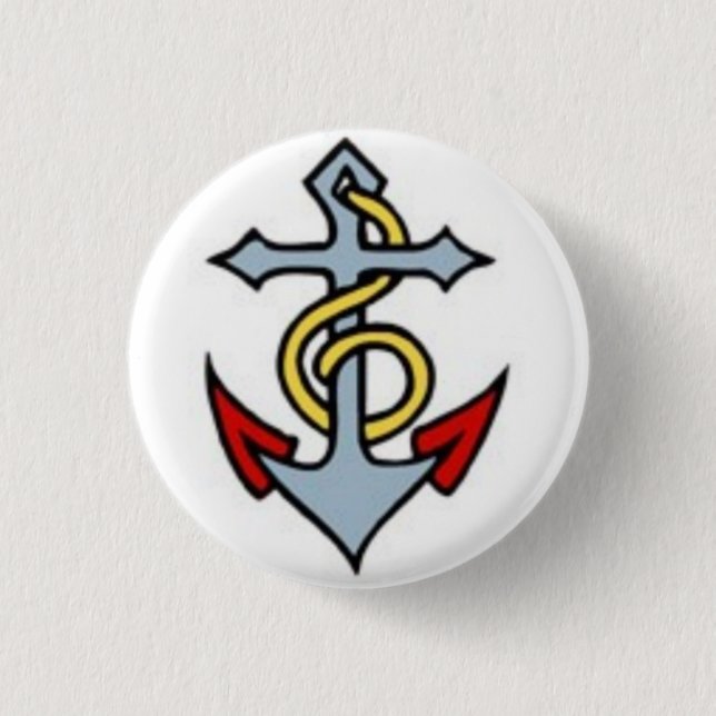 Badge Rond 2,50 Cm Tatouage de marin - Ancre - bouton (Devant)