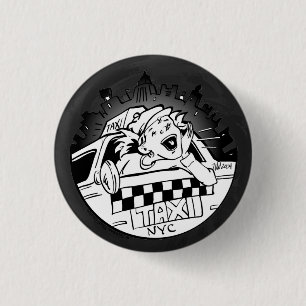 Badge Rond 2,50 Cm Taxi fille